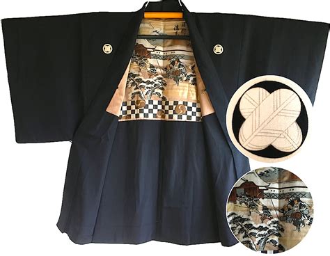 Vintage Japanese Mens Kimono Set Antique Japanese Kimono And Haori