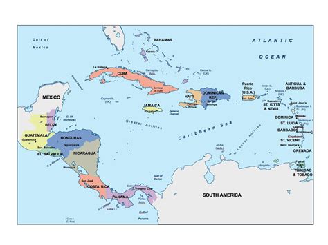 Central America Presentation Map Vector World Maps