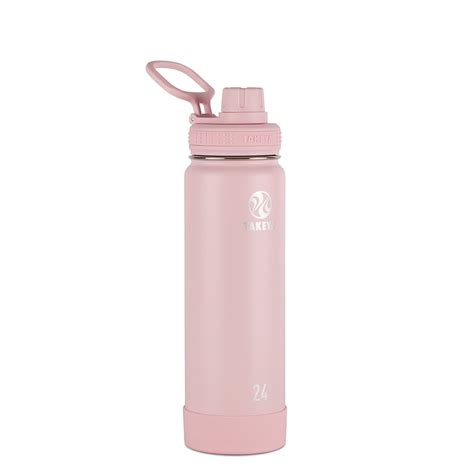 Takeya 24 Oz Blush Pink Stainless Steel Water Bottle With Wide Mouth