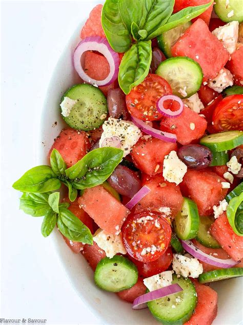 Greek Watermelon Basil Salad Flavour And Savour