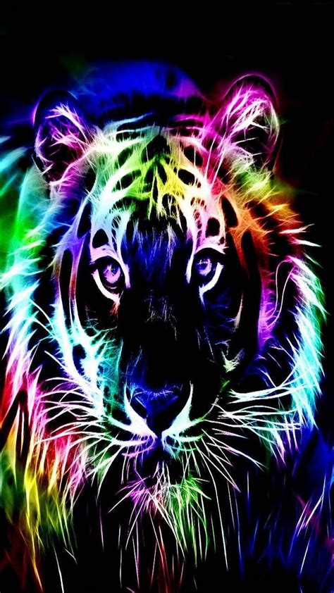 Colorful Neon Tiger Hd Phone Wallpaper Peakpx