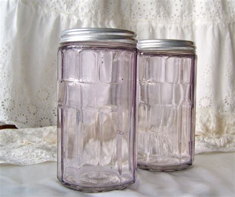 Antique Hoosier Purple Glass Jars Rare Depression By Cynthiasattic