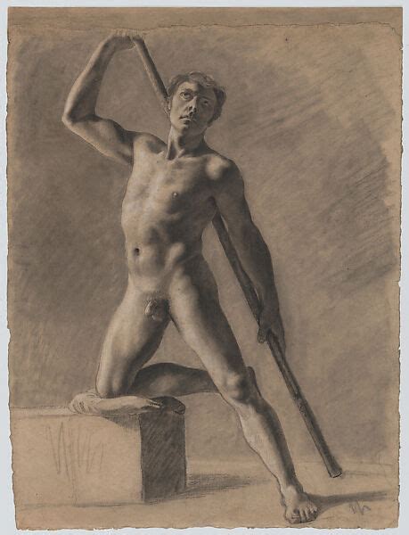Eugène Delacroix Academic Male Nude with Staff The Metropolitan