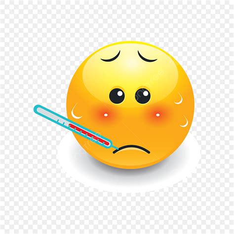 Krankes Emoticon In 3d Fühlen Krank Unwohlsein Emoji PNG und Vektor