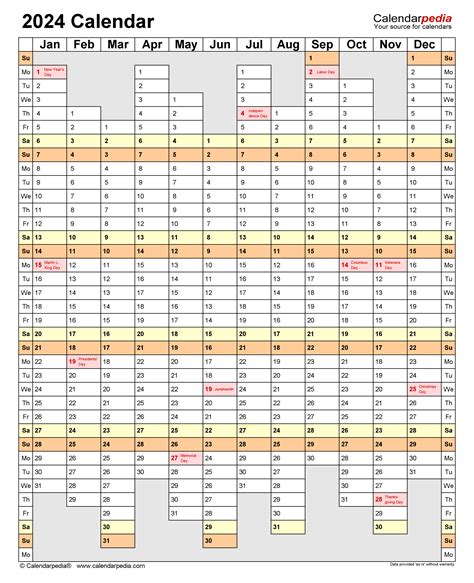 2024 Calendar Free Printable Excel Templates Calendarpedia