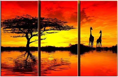 Landscape African Sunset Ii Oil Painting And Landscape African Sunset Ii