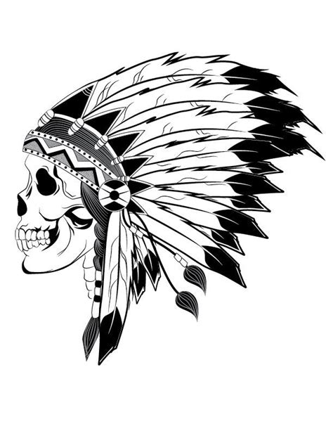 Image Result For Easy 2d Indian Headdress Drawing Indian Skull