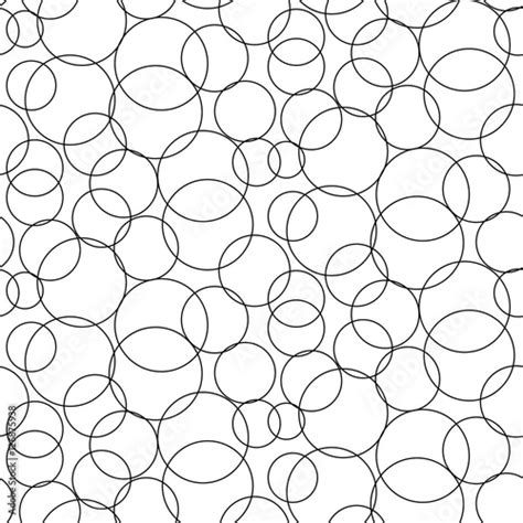 Abstract Geometric Shapes Seamless Vector Pattern Black And White