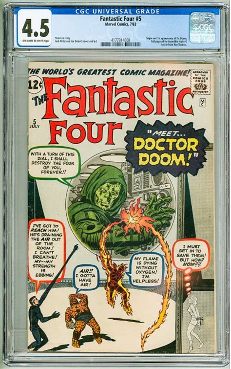 Fantastic Four 5 1962 Cgc 45 Oww Pages 1st Appearance Of Dr Doom