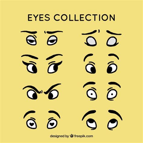 Hand Drawn Characters Eye Collection Pack Vector Free Download
