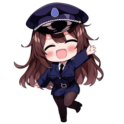 Cute Chibi Police Girl AI Generative 33494207 PNG