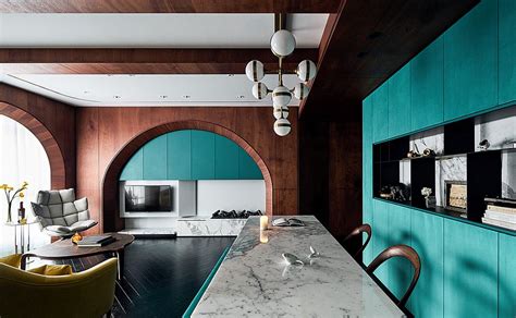 Inspired By Ocean Cruisers Modern Apartment In Wood Turquoise And