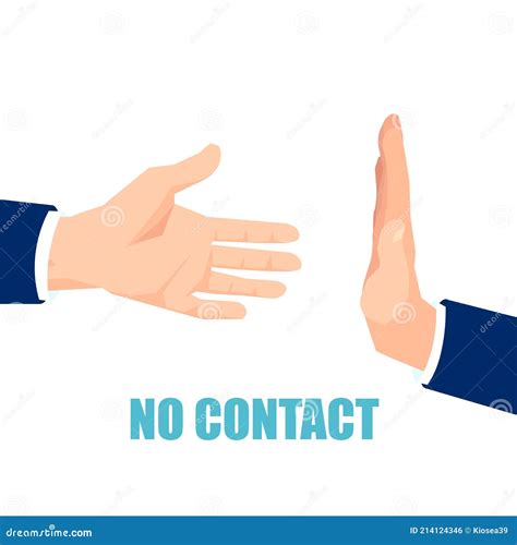 Do Not Contact No Handshake Icon Red Prohibition Sign Vector