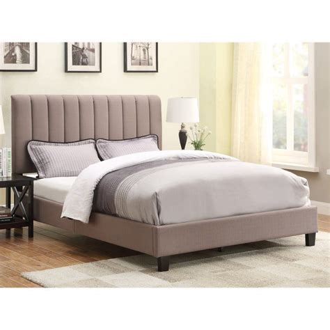 Sterling Taupe Upholstered Bed Queen With Images King Size
