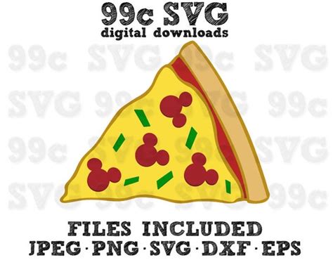 Mickey Pizza Slice SVG DXF Png Vector Cut File Cricut Design Etsy