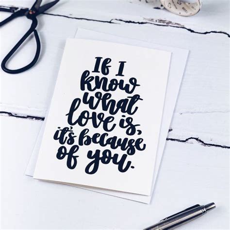 If I Know What Love Is Its Because Of You Card Etsy What Is Love
