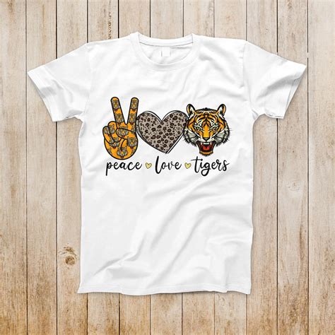 Peace Love Tigers Png Sublimation Tigers Football Png Etsy