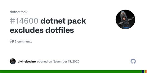 Dotnet Pack Excludes Dotfiles · Issue 14600 · Dotnetsdk · Github
