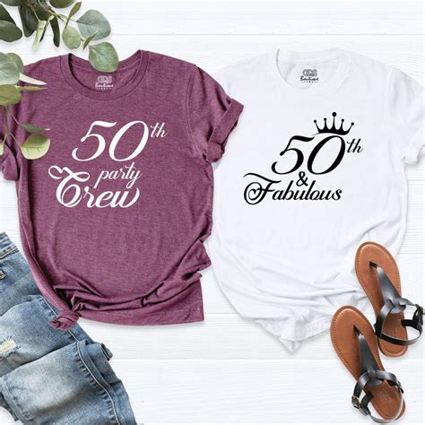 50 Party Crew Shirt 50th Fabulous Shirt 50th Birthday Shirt Etsy