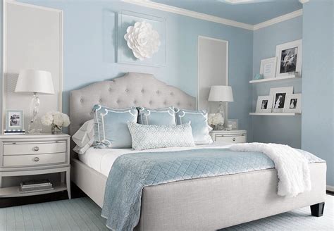 Beautiful Traditional Style Light Blue And Grey Luxury Bedroom Decor