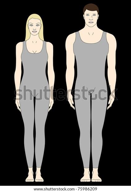 male female body templates front view stock vector royalty free 75986209 shutterstock