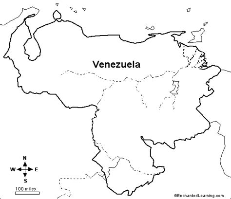 Outline Map Venezuela