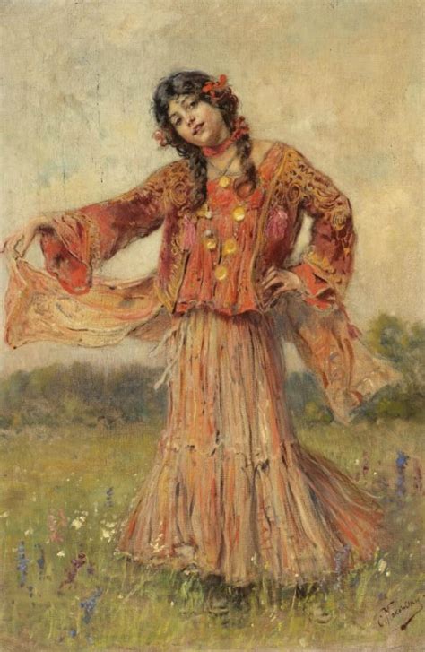 Gypsy Dancing Painting Konstantin Yegorovich Makovsky Oil Paintings