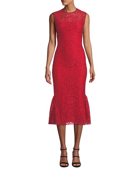 Shoshanna Manor Sleeveless Floral Lace Midi Dress Neiman Marcus