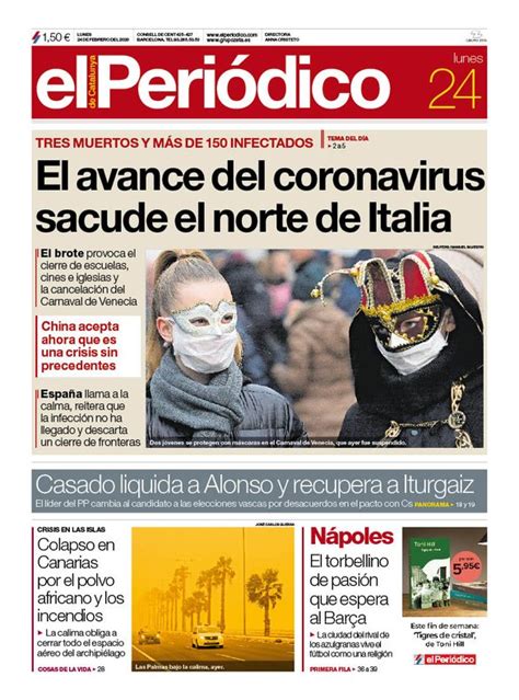 Prensa Hoy Portadas De Los Periódicos Del 24 De Febrero Del 2020