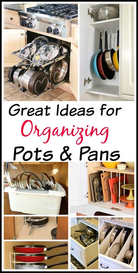 The first thing you want to do when organizing your kitchen cabinets is to get rid of everything you don't need. Tips for Organizing Pots and Pans