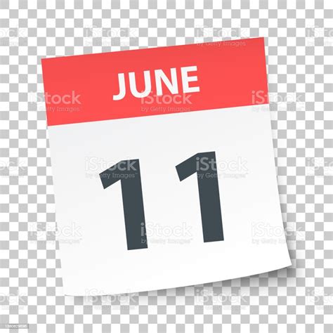 June 11 Daily Calendar On Blank Background Stock Illustration