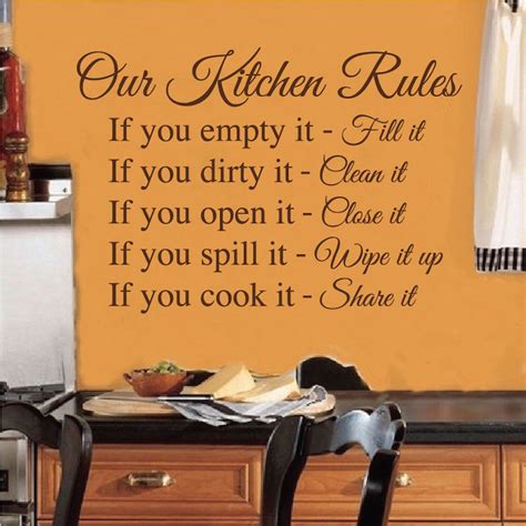 Kitchen Rules Wall Decal Saying - Trendy Wall Designs
