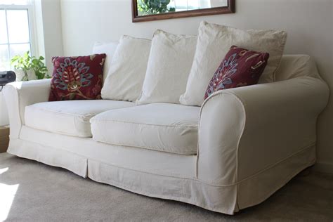 White Slipcovered Sofa For Nice Living Room Homesfeed