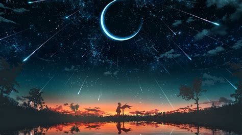 Anime Starry Sky Hd Wallpaper Iphone Xfxwallpapers
