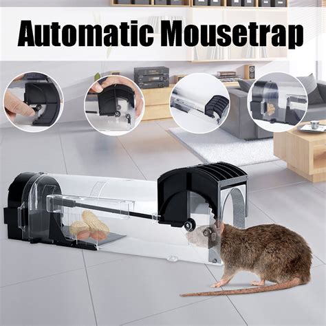 Automatic Lock Rat Trap Cage Small Live Animal Pest Rodent Mouse