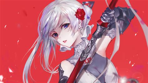 329889 Anime Beautiful Girl Warrior Sword Fantasy 4k Phone Hd Wallpapers Images