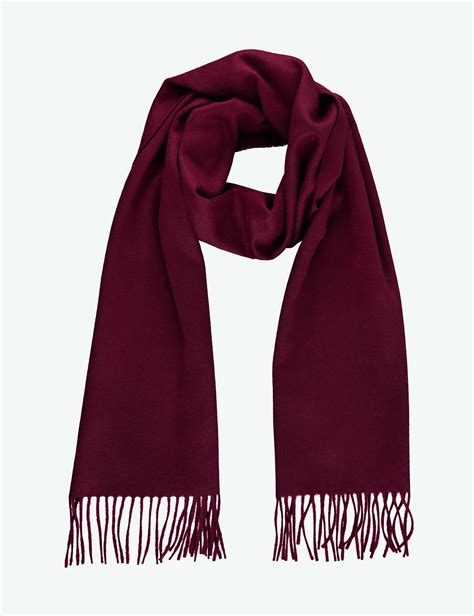 100 Cashmere Plain Woven Scarf In Burgundy Hawes And Curtis Uk