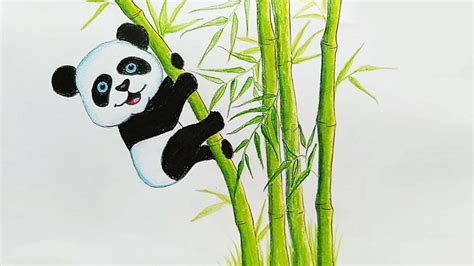 Wefalling Easy Drawing Of A Panda Eating Bamboo