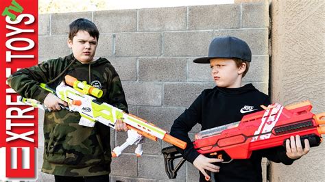 New Nerf Blaster Battle Ethan Attacks Cole With Nerf Modulus