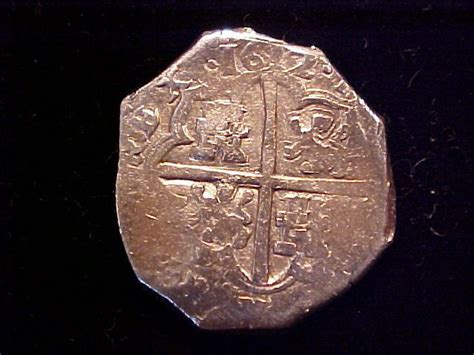 Spanish Old World Silver 4 Reales Cob Dated 1612 Spain Philip Iii