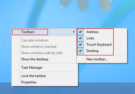 Easily Turn On Or Off Toolbars On Taskbar In Windows 881