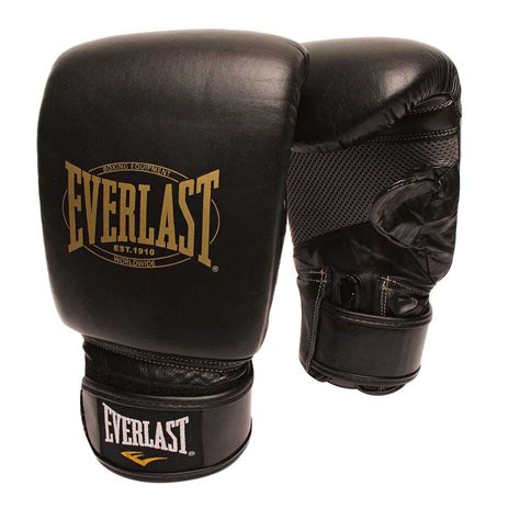 Everlast 1910 Leather Training Boxing Gloves Black Rebel Sport
