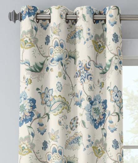 Jacobean Floral Lined Grommet Top Curtains Pair Was 29995 324