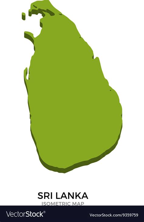 Isometric Map Sri Lanka Detailed Royalty Free Vector Image
