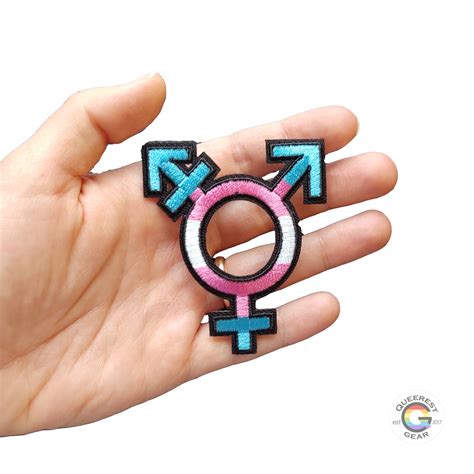 Transgender Patch Trans Symbol Iron On Patch Lgbtqa Trans Man Etsy España