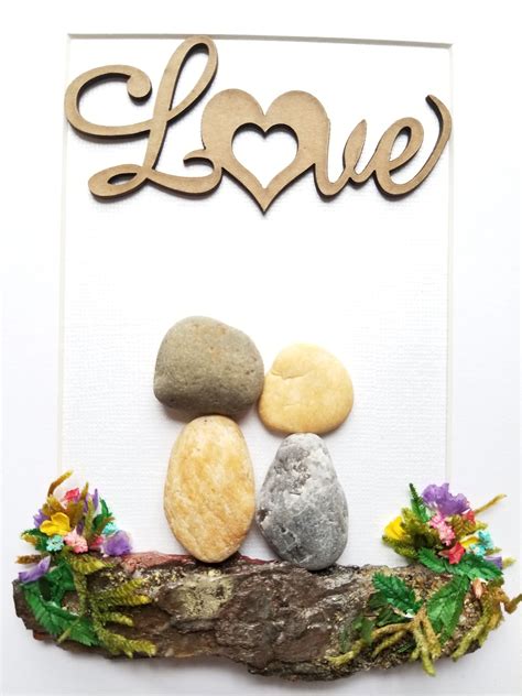 Pebble art couple loving couple gift rock art | Etsy