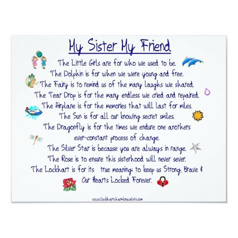 My Sister My Friend Poem With Graphics Invitation Friend Poems Best Friend Poems