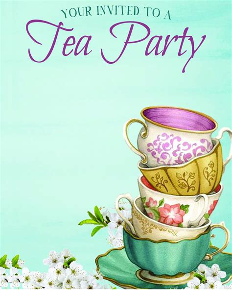 Tea Party Flyer Editable Event Flyer Poster Instant Etsy