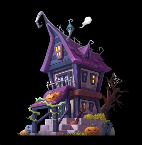 Artstation Halloween Witchs House M Dh Игровой дизайн 3d