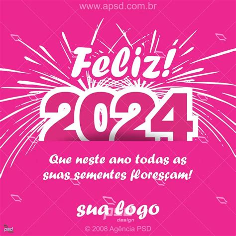Feliz 2024 arte pronta Loja Agência PSD